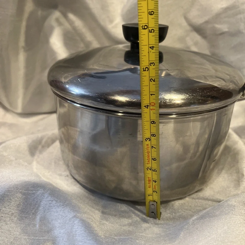 VTG Revere Ware 2qt 1.9L Sauce Pan 18/10 Stainless Steel & Lid Tri-Ply Indonesia
